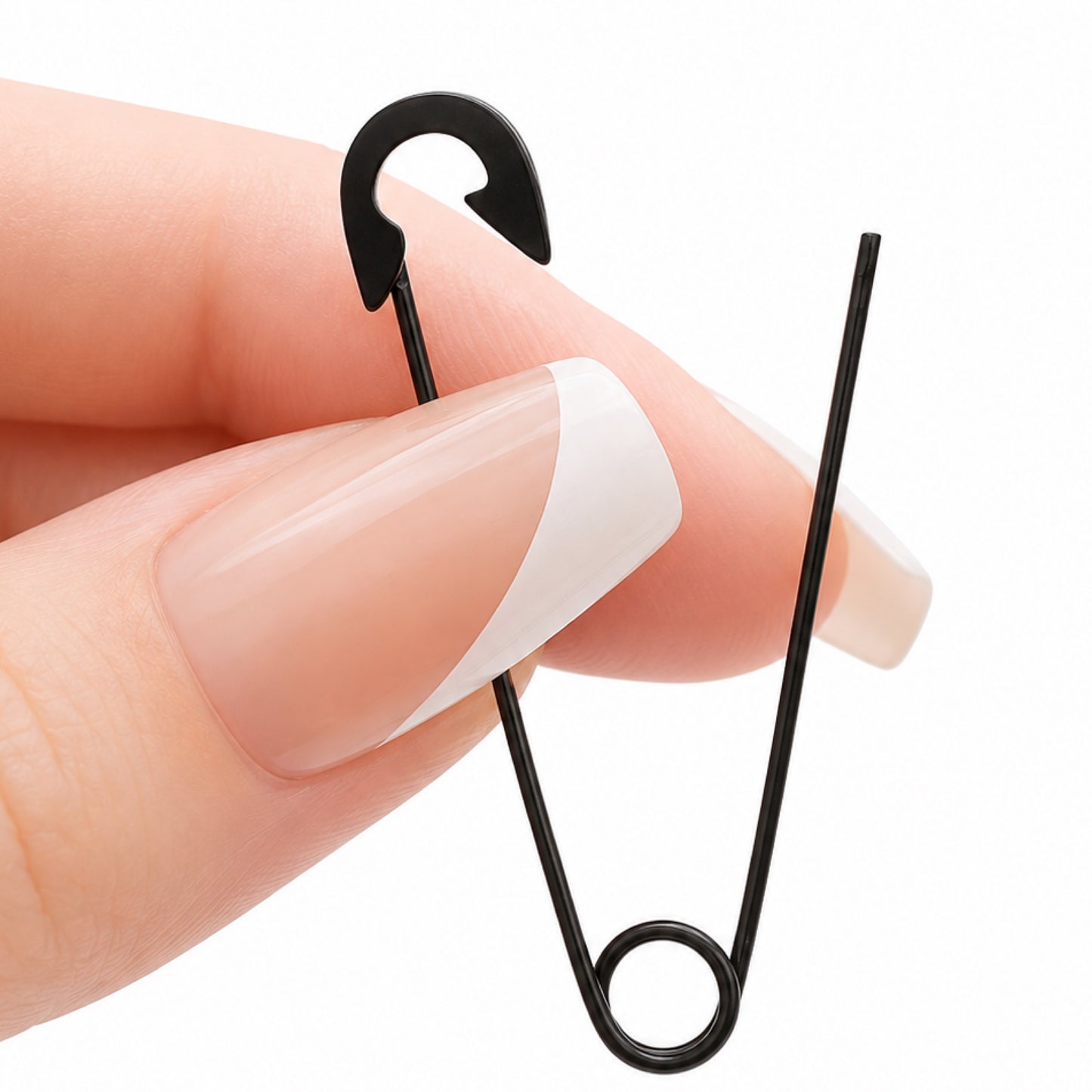 Black Safety Pin Minimalist Dangle Drop Earrings
