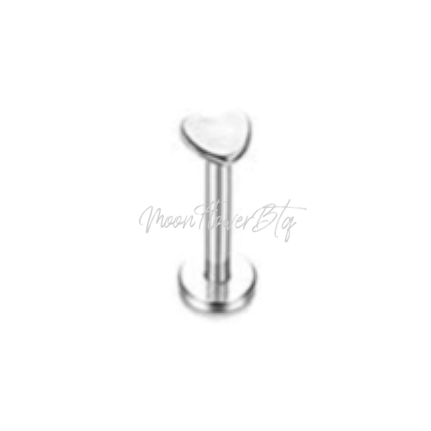 16G Heart Flat Back Stud Earring – Stainless Steel Labret