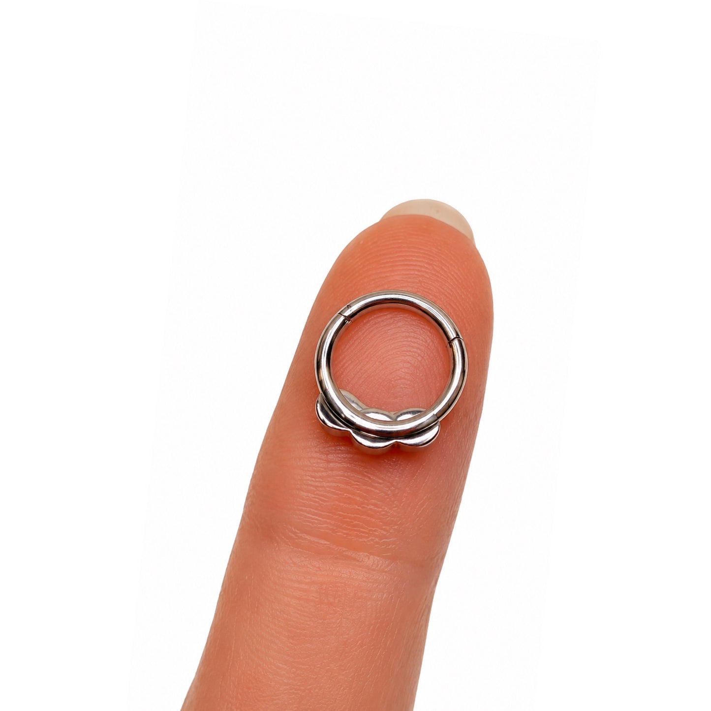 Triple Clear CZ Clicker Hoop Ring