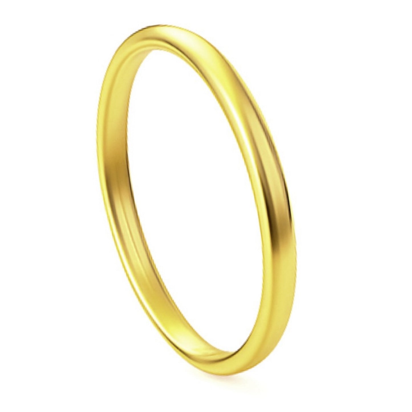 2mm Gold Band Ring | Thin Dainty Minimalist Stacking Band | Classic Slim Wedding Promise Ring