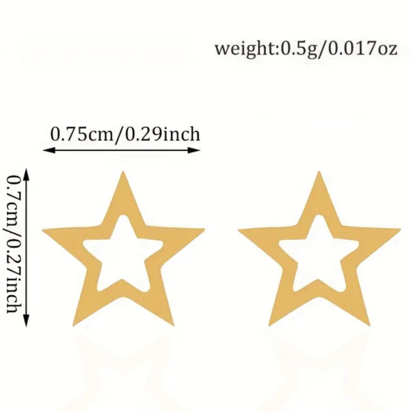 Gold Star Cut-Out Stud Earrings