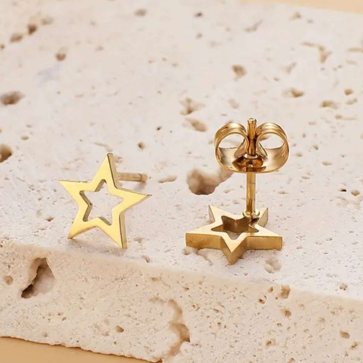 Tiny Gold Cutout Star Stud Earrings