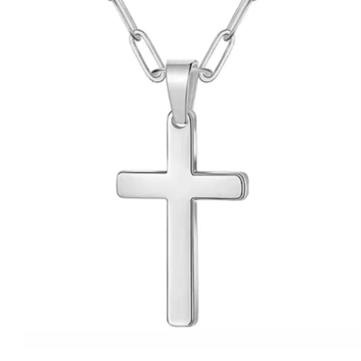 Stainless Steel Cross Necklace – Dainty 18” Chain