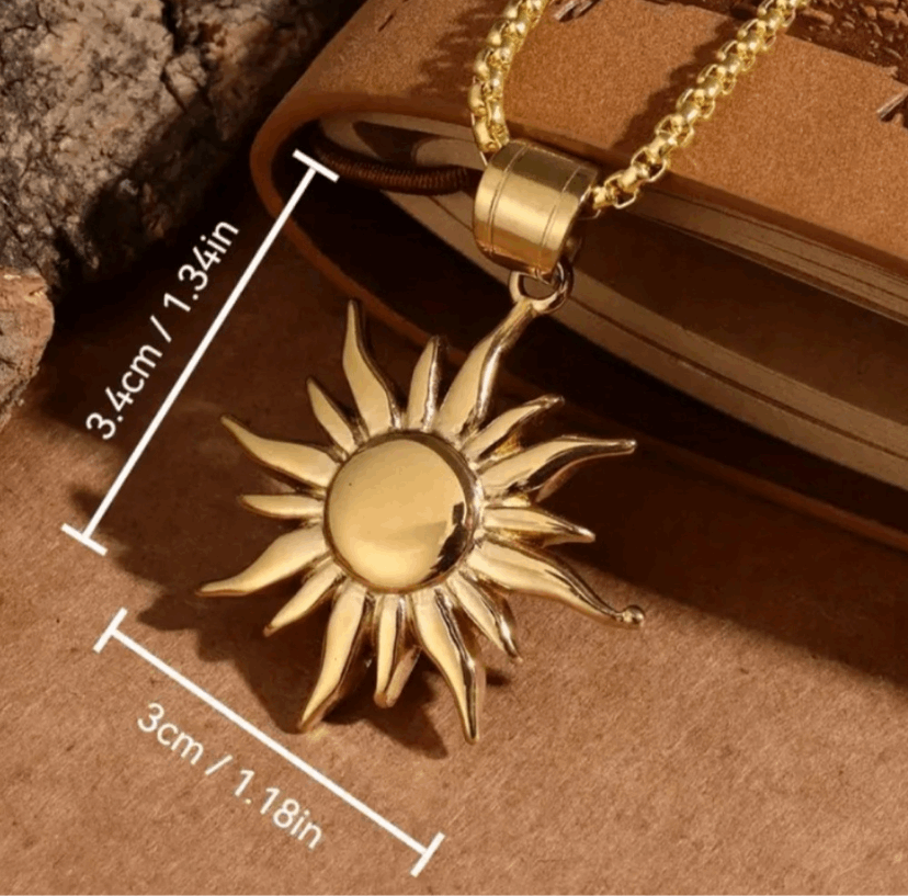 Gold Sun Pendant Necklace
