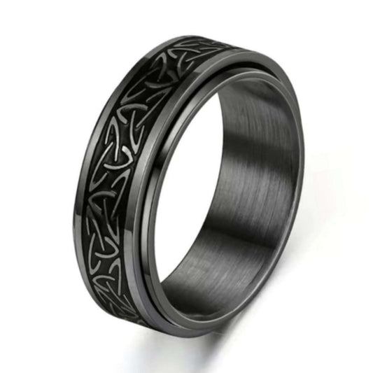 Black Celtic Knot Anxiety Fidget Spinner Ring