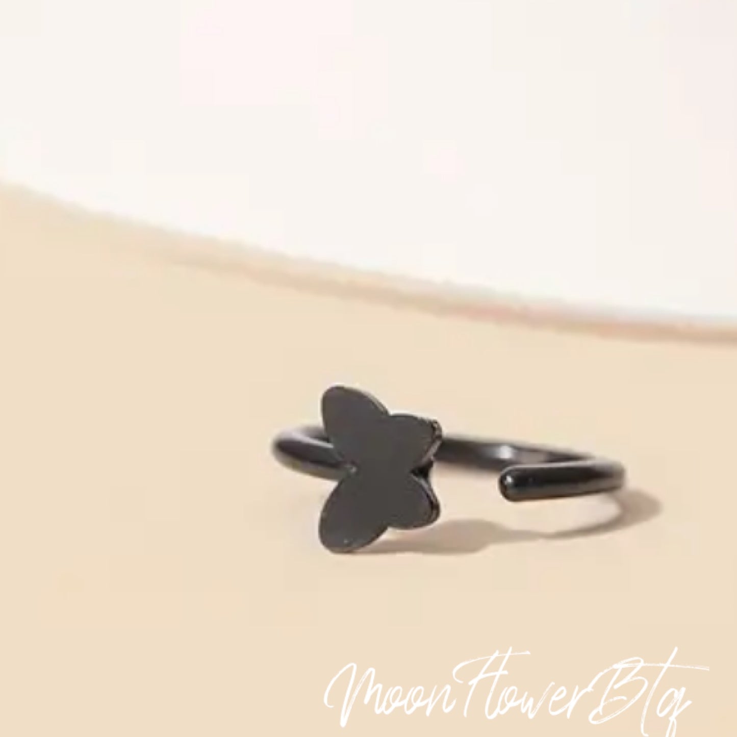 Tiny Black Butterfly Fixed Hoop Nose Ring