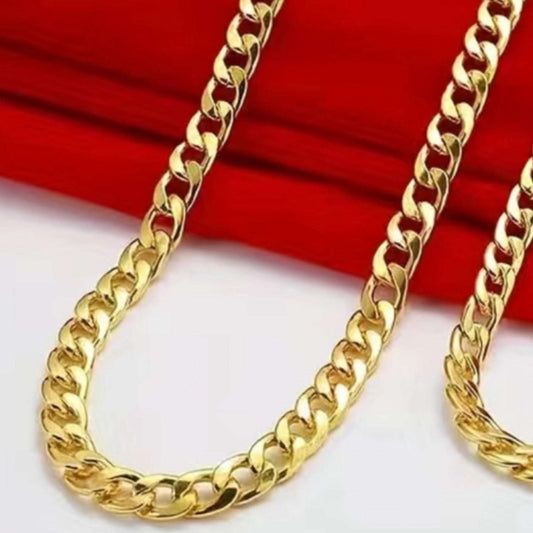 Gold Stainless Steel Curb Chain Necklace