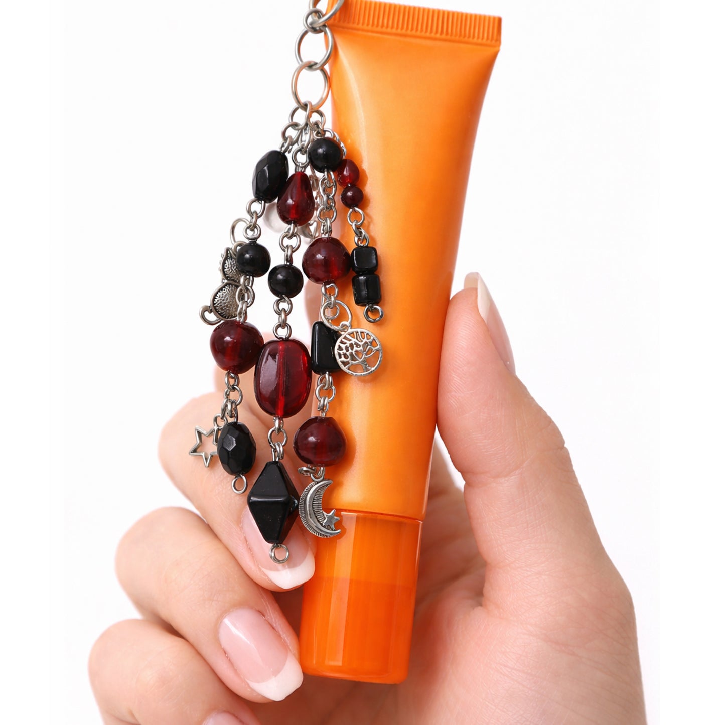 Red Black Beaded Charm Keychain – Bag Charm & Zipper Pull