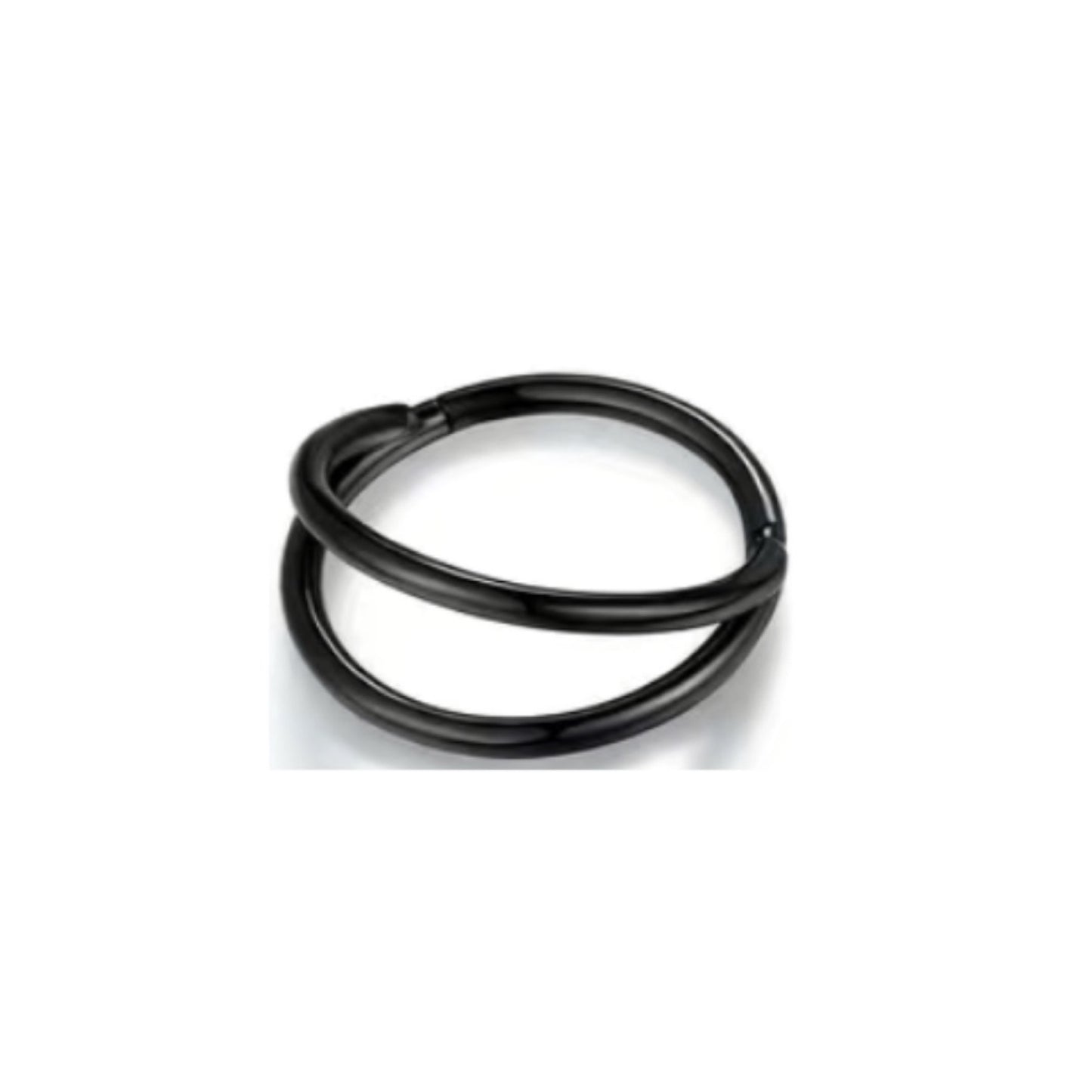 Black Double Fixed Hoop Nose Ring