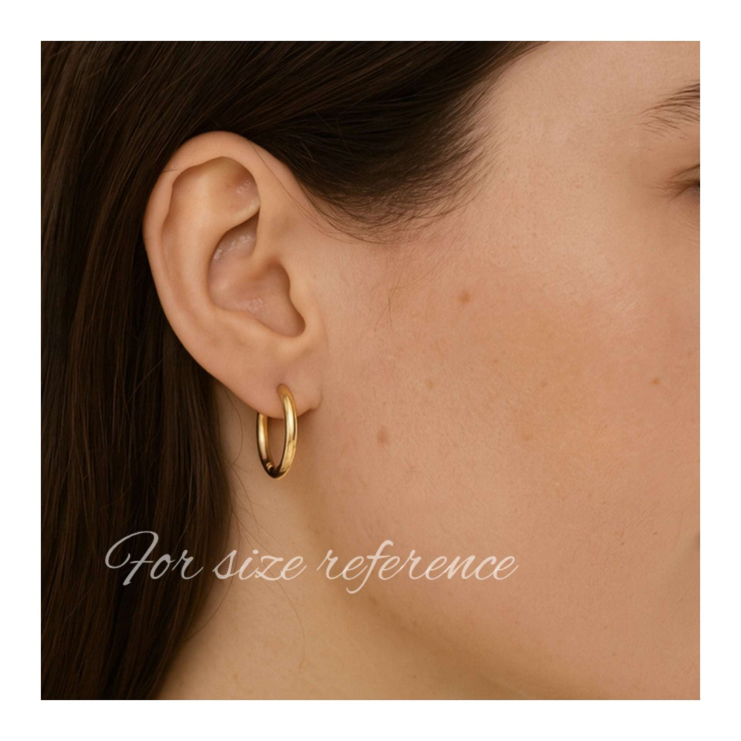 18K Gold Plated 16mm Huggie Hoop Earrings – Stainless Steel, Hypoallergenic