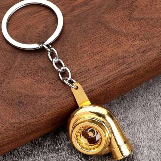 Gold Car Turbo Charger Keychain
