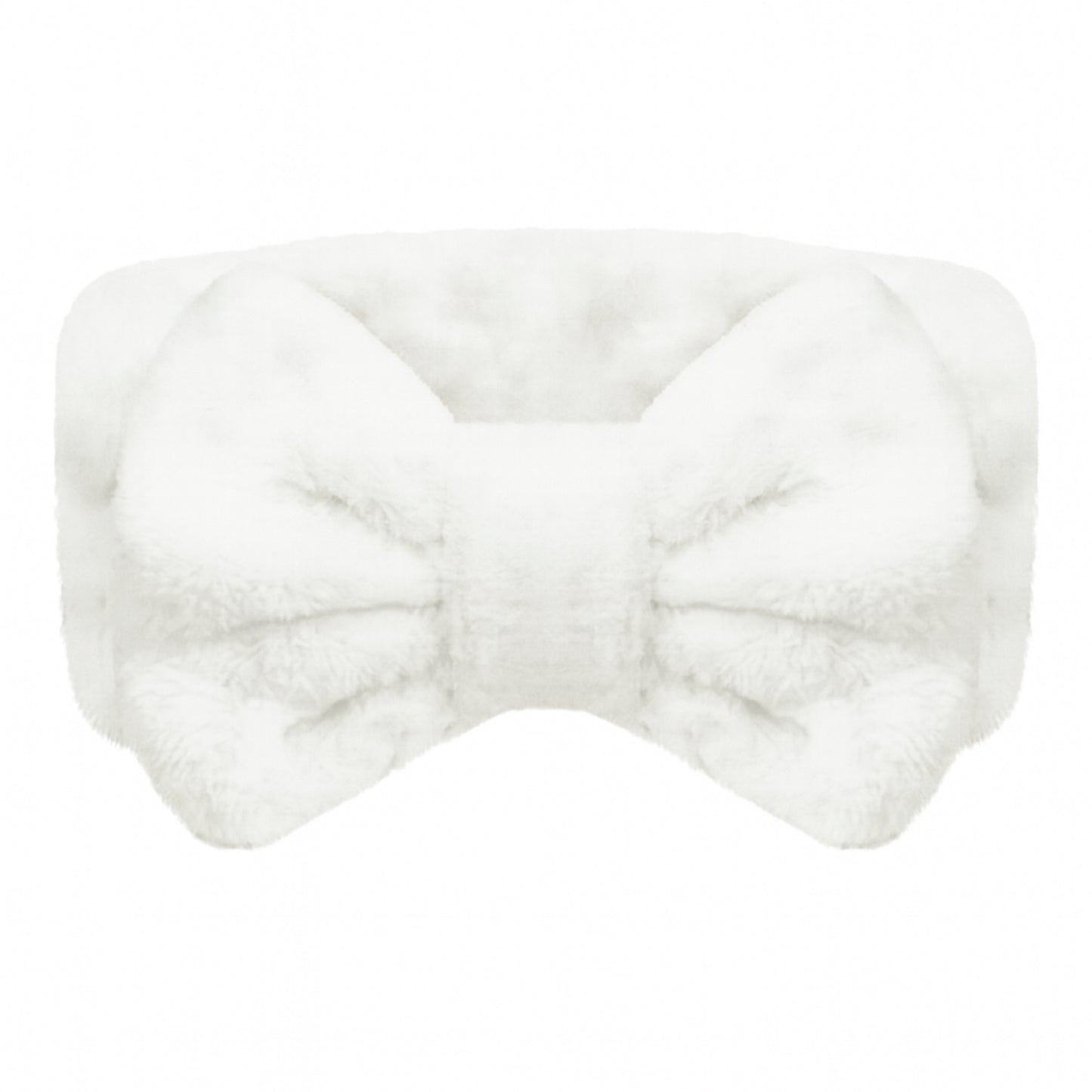 Plush Spa Headband | Soft Fuzzy Bow Hairband | White