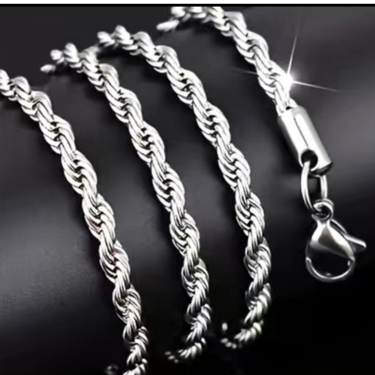 Thick Stainless Steel Rope Chain Style Necklace