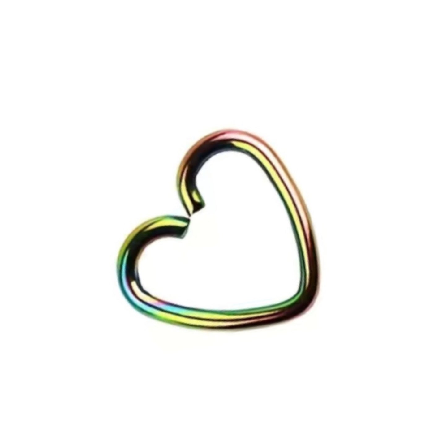 Rainbow Heart Fixed Hoop Earring