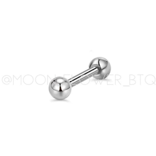Tiny Silver Barbell Earring