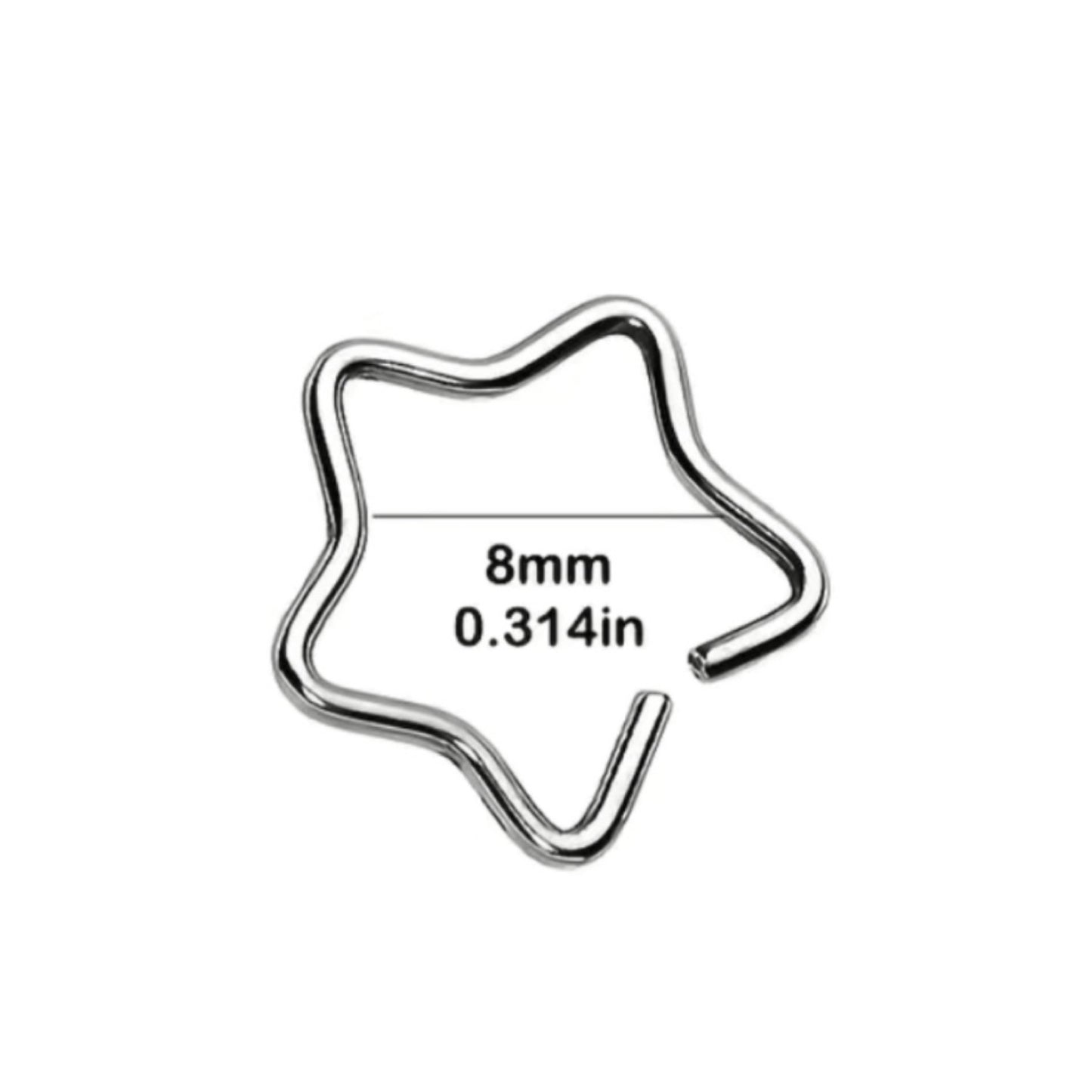 Gold Star Fixed Hoop Earring