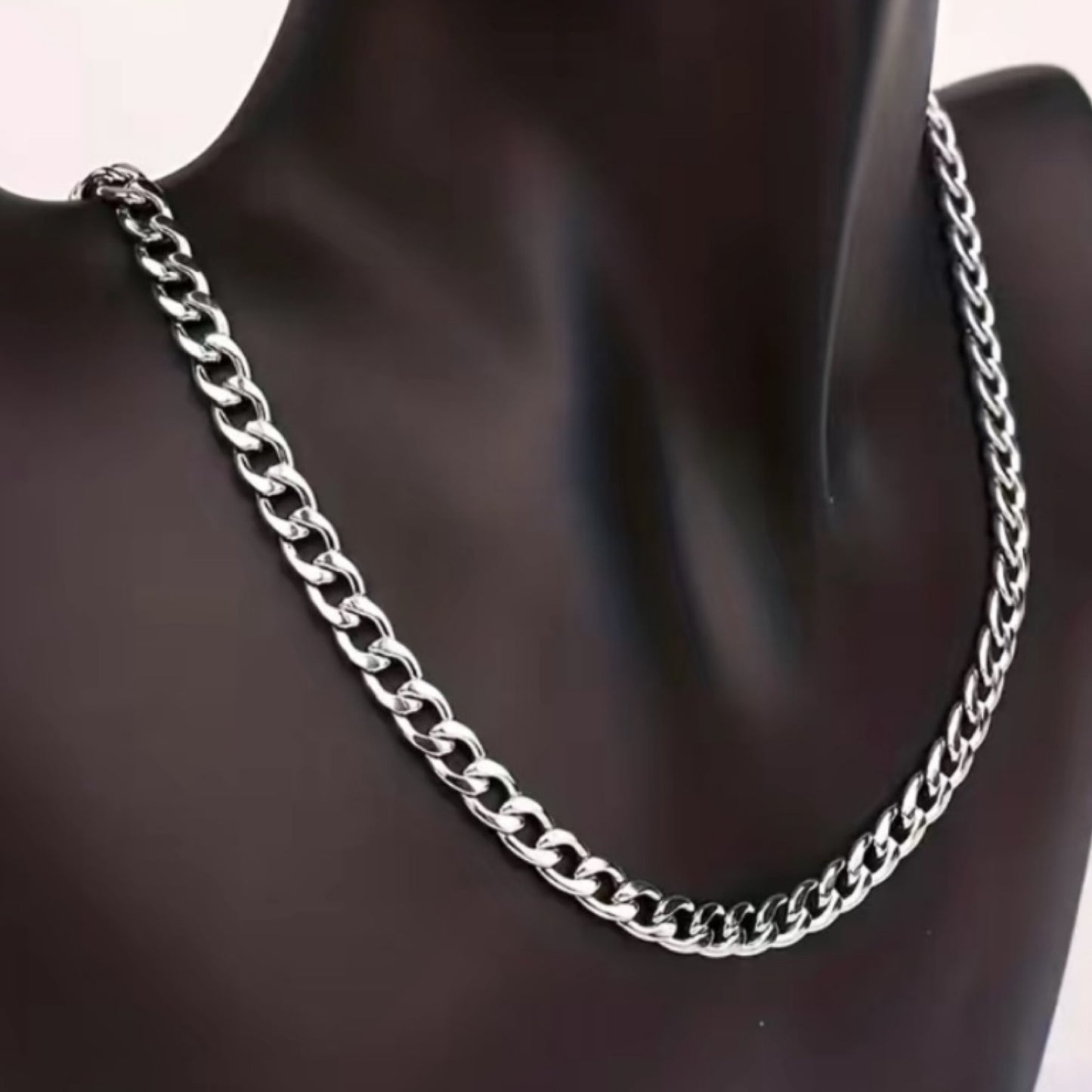 Stainless Steel Cuban Chain Hip Hop Style Necklace and Bracelet Set