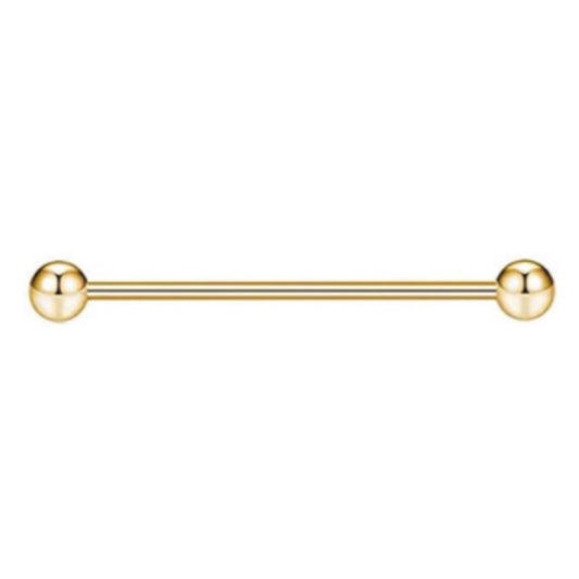 Gold Industrial Barbell Earring