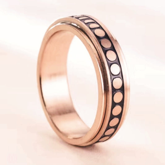 Rose Gold Moon Phase Anxiety Fidget Spinner Ring