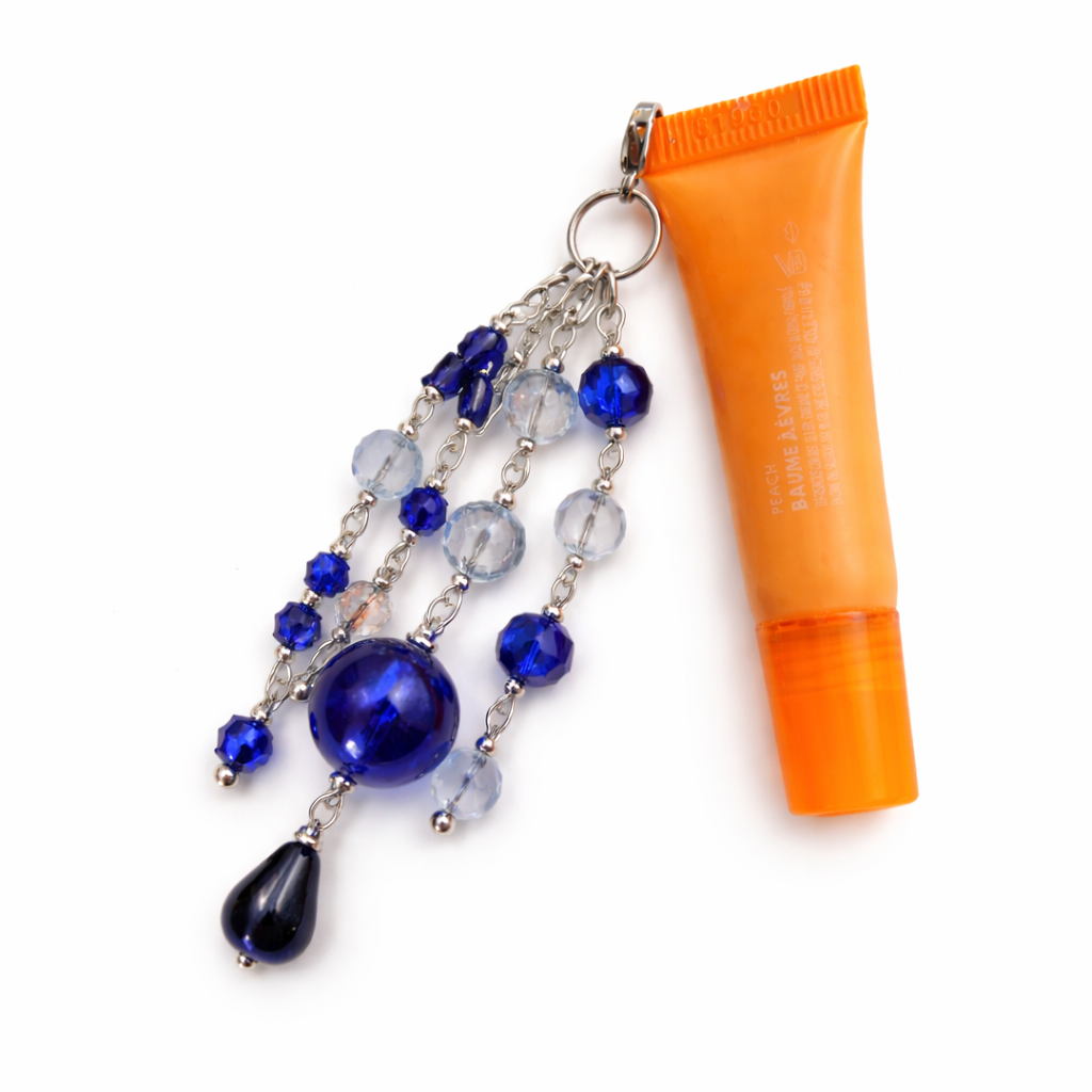 Blue Beaded Charm - Keychain Bag Charm Zipper Pull