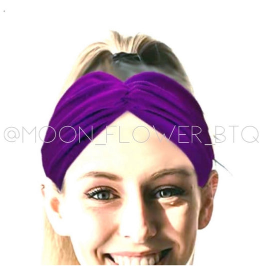 Purple Twist Turban Headband Ear Warmer