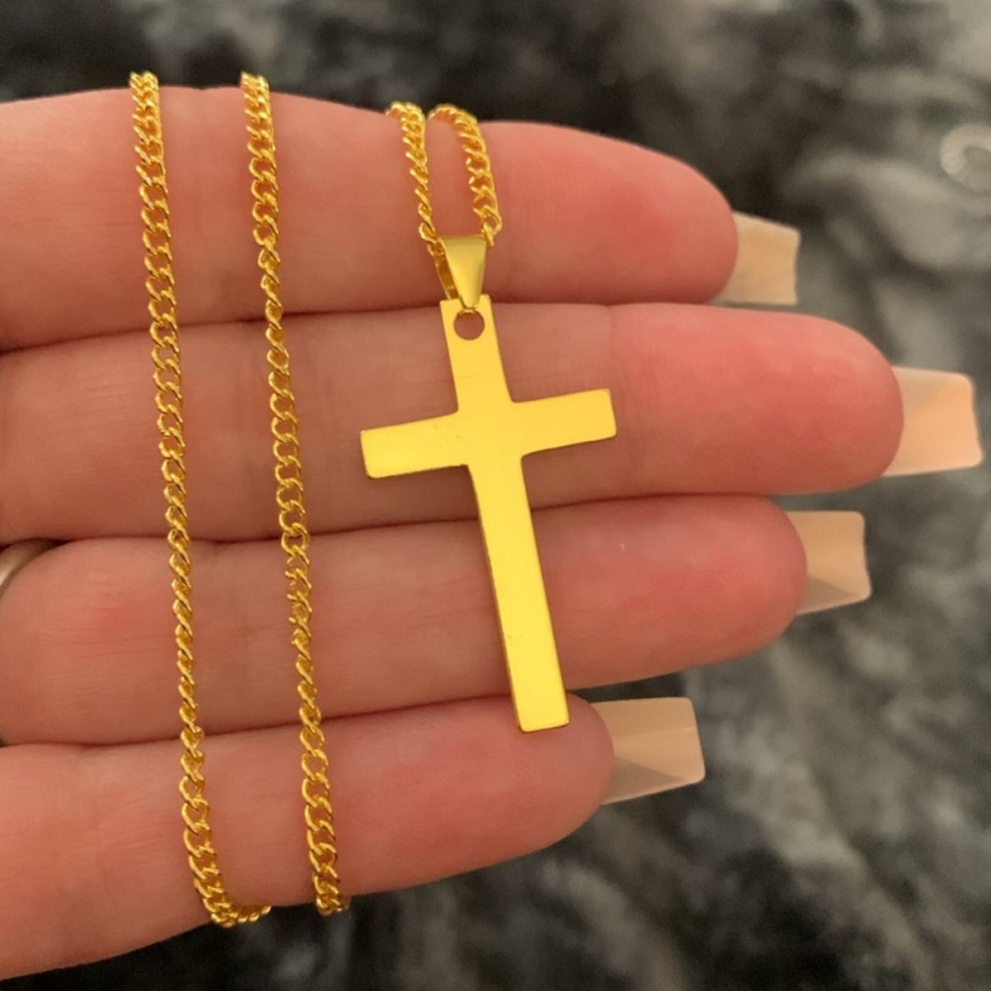 Simple Minimalist Gold Cross Necklace