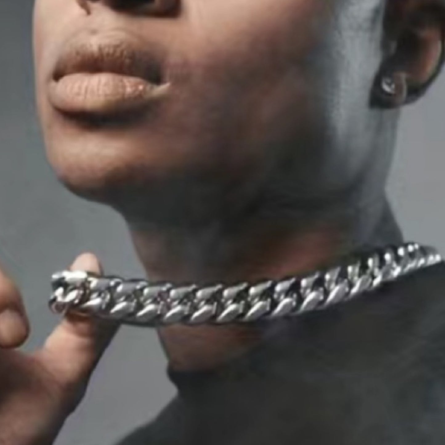 Thick Stainless Steel Curb Chain Hip Hop Style Necklace