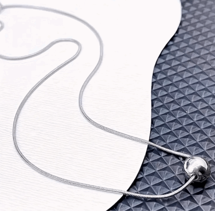 Silver Ball Pendant Necklace
