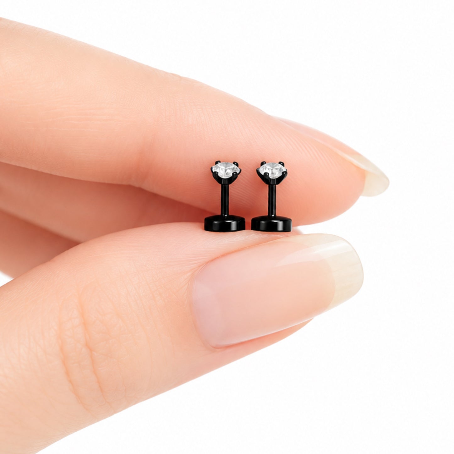 Tiny Flower CZ Flat Back Stud Earrings