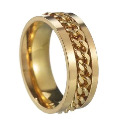 Gold Chain Anxiety Fidget Spinner Ring