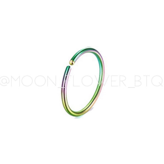 Tiny Rainbow Fixed Hoop Nose Ring