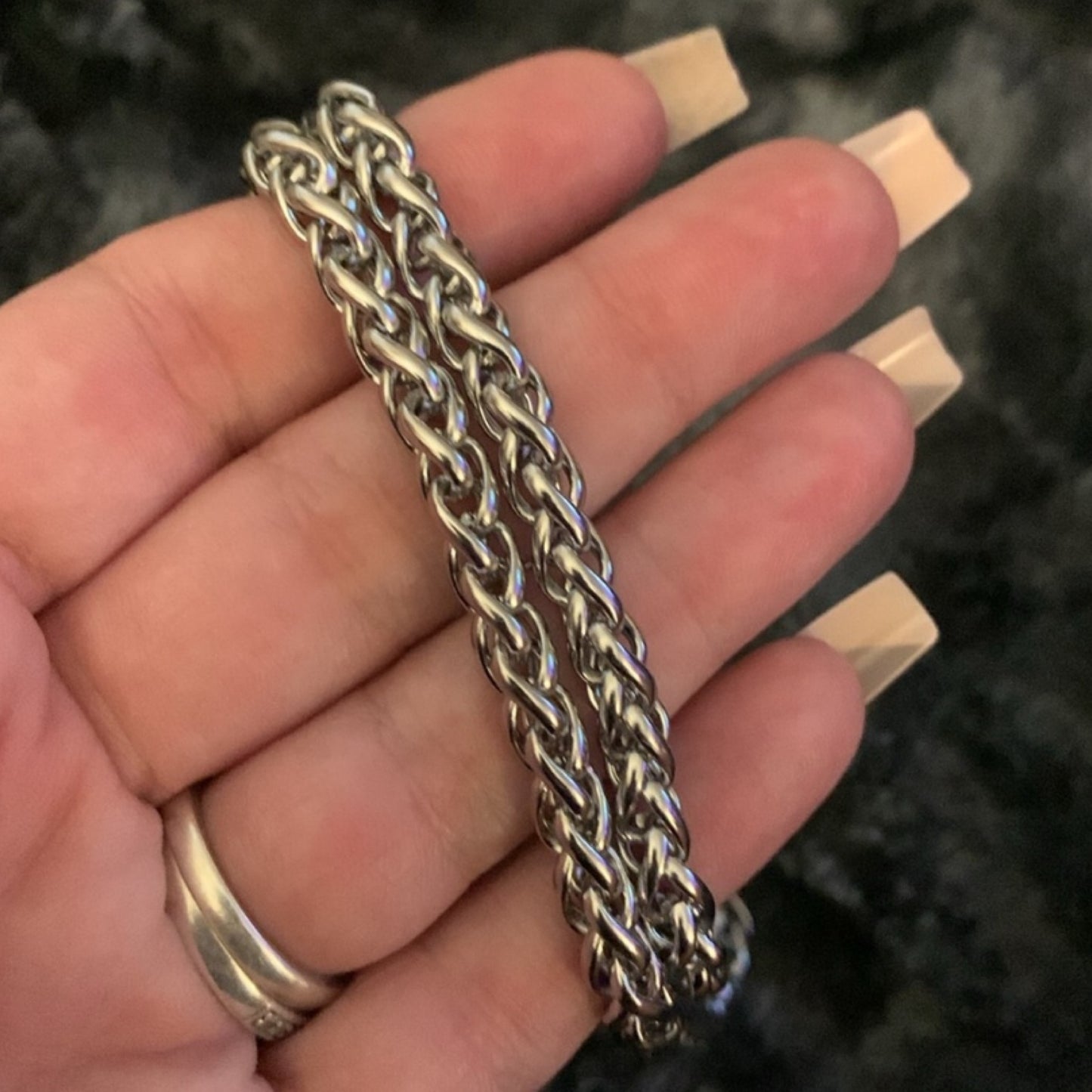 Stainless Steel Keel Wheat Chain Necklace