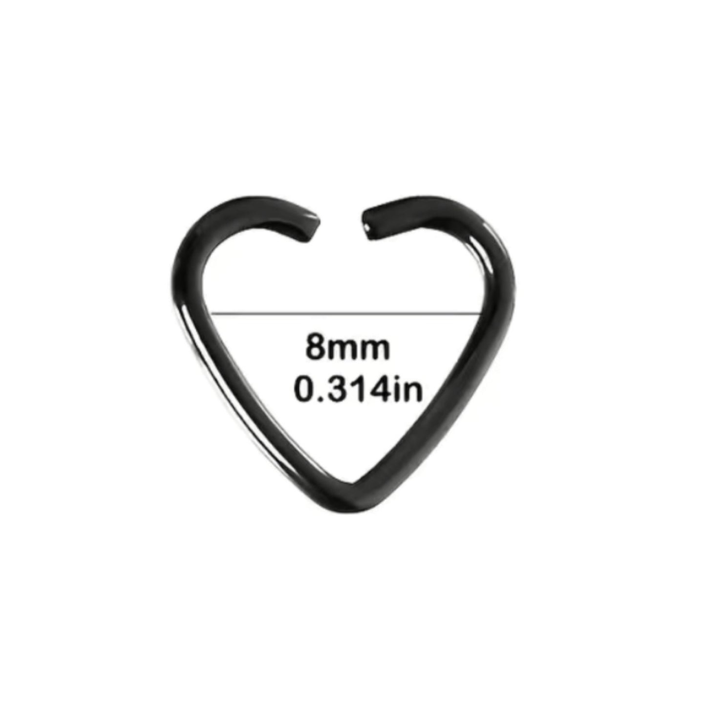 Gold Heart Fixed Hoop Earring