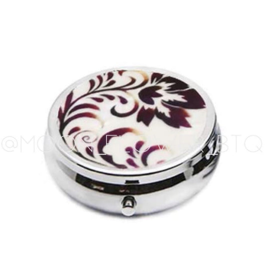 Pretty Floral Pill Case Travel Container