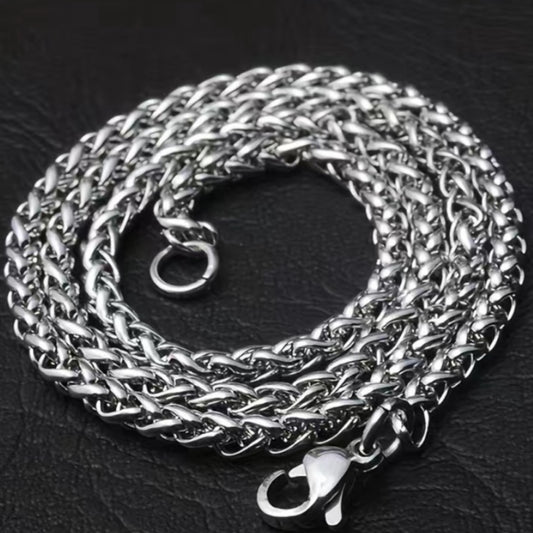 Stainless Steel Keel Wheat Chain Necklace