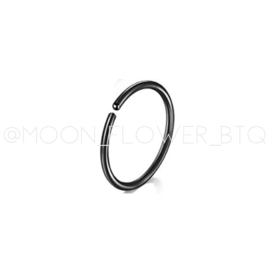 Black Fixed Hoop Nose Ring