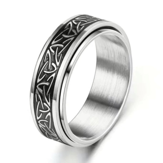 Silver Celtic Knot Anxiety Fidget Spinner Ring