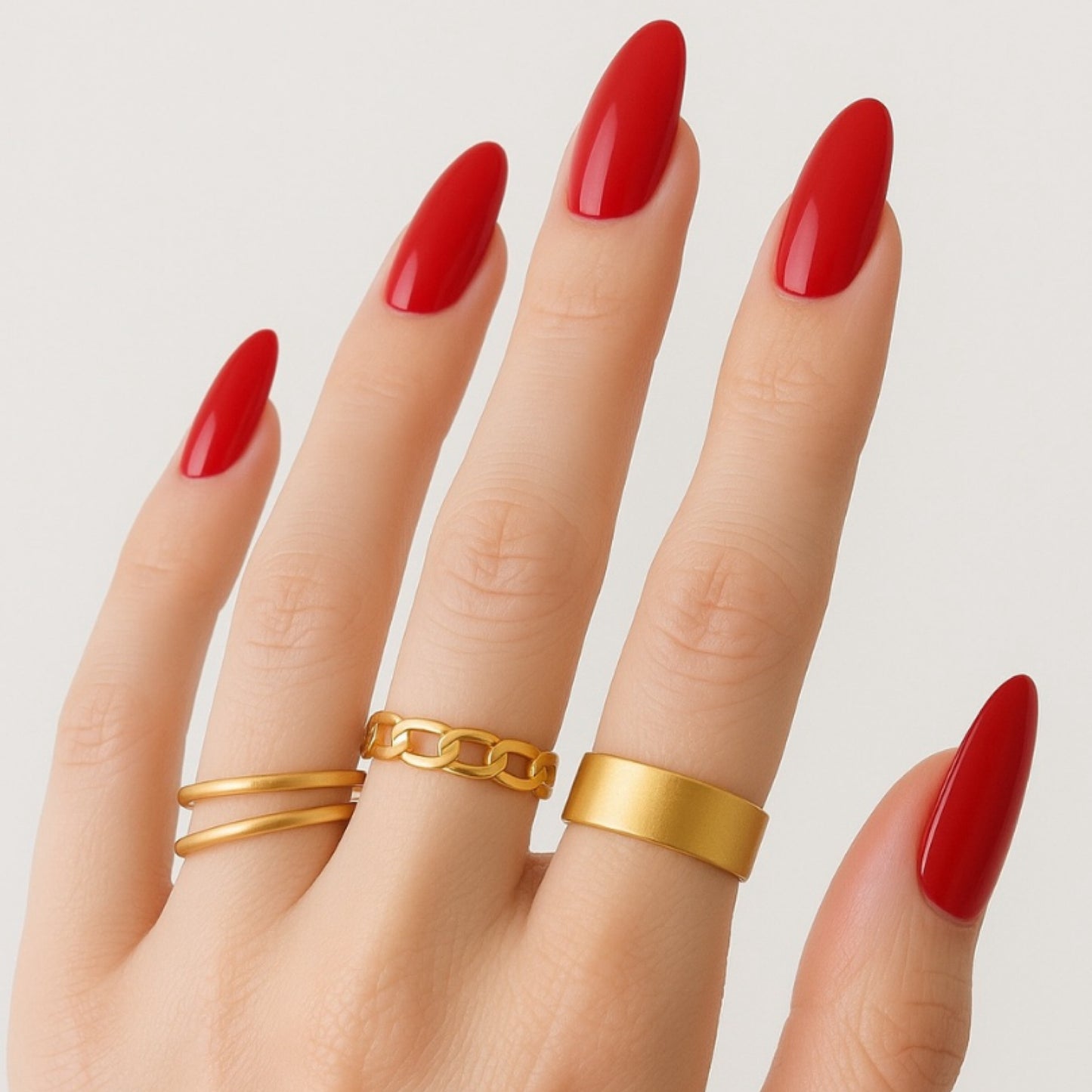 Gold Adjustable Ring Set