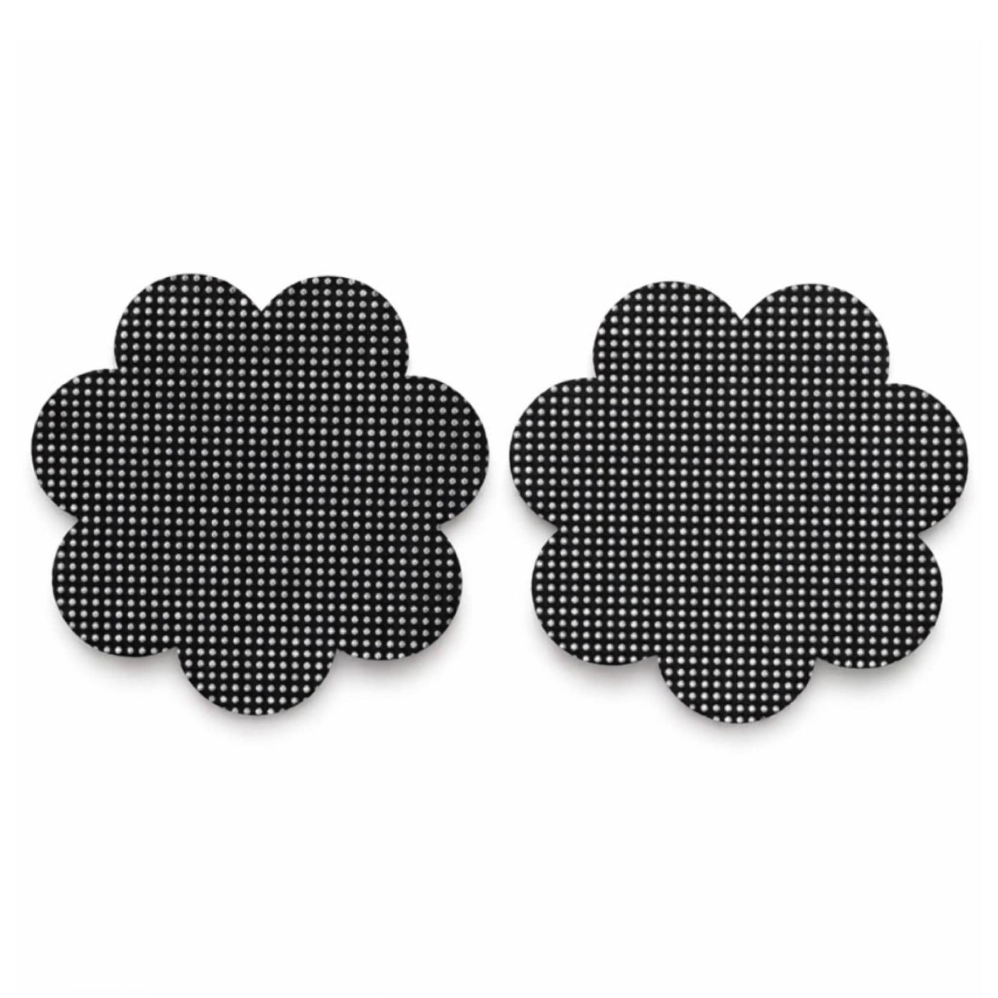 Black Silver Dot Flower Nipple Pasties