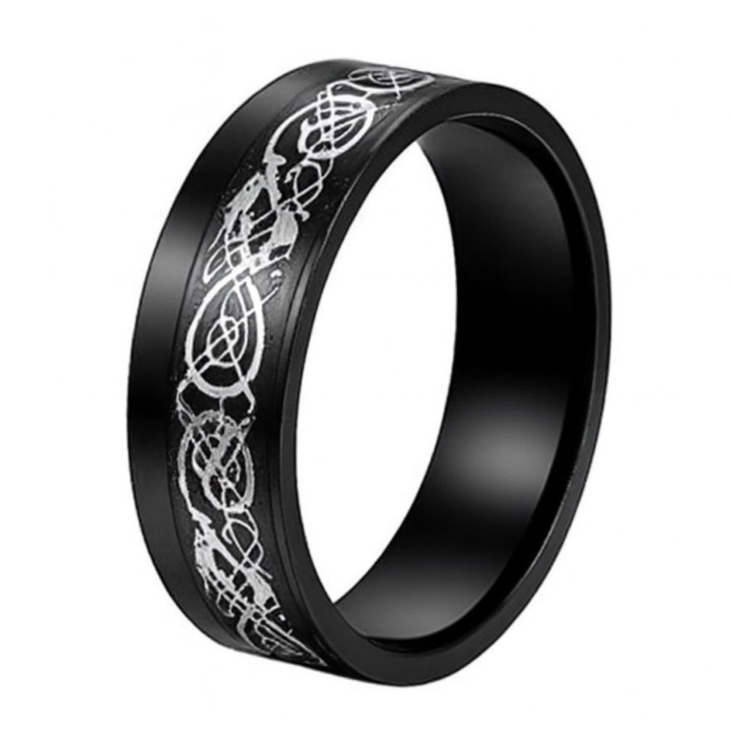 Black Stainless Steel Celtic Tribal Pattern Ring