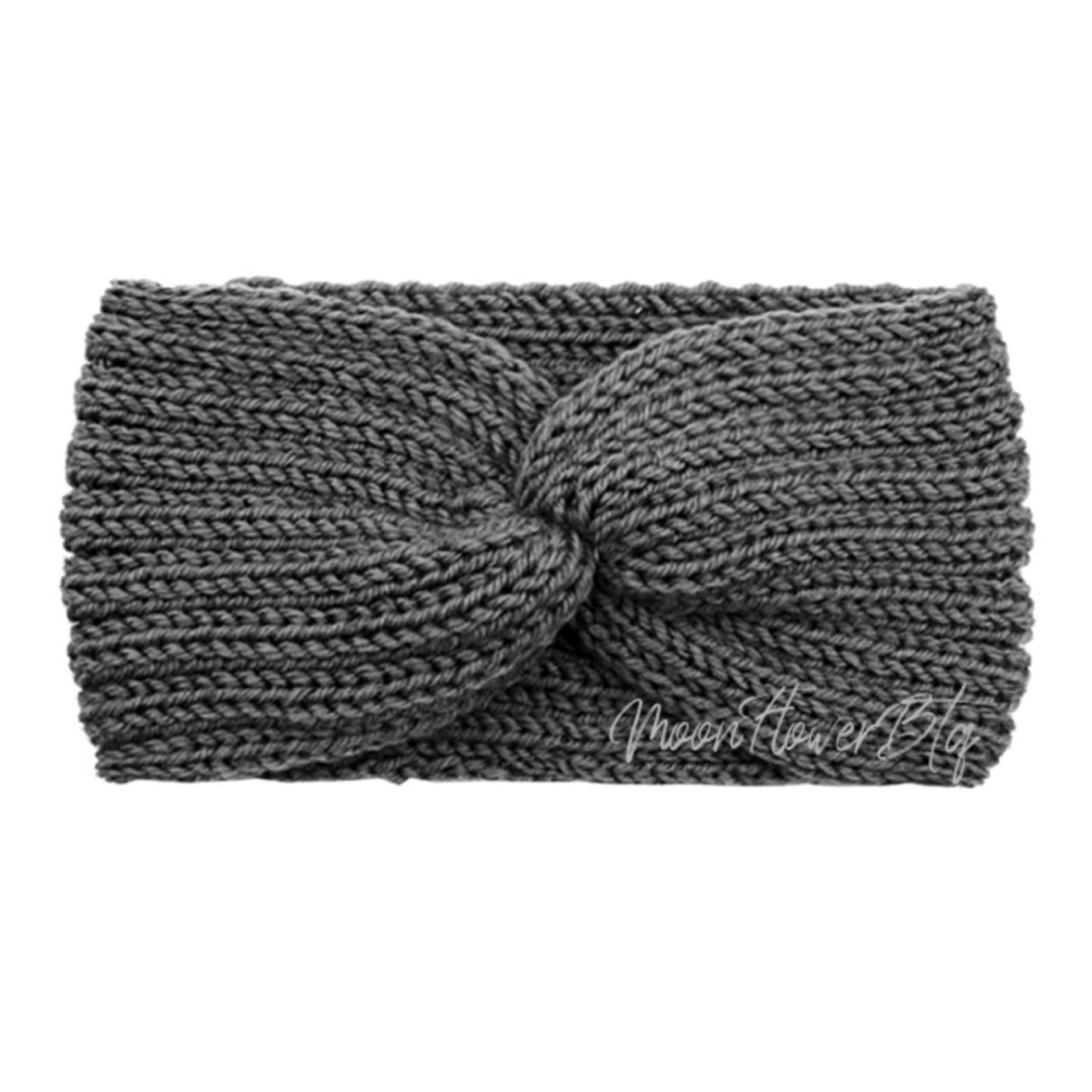 Women’s Gray Knit Headband Ear Warmer | Winter Hair Accessory