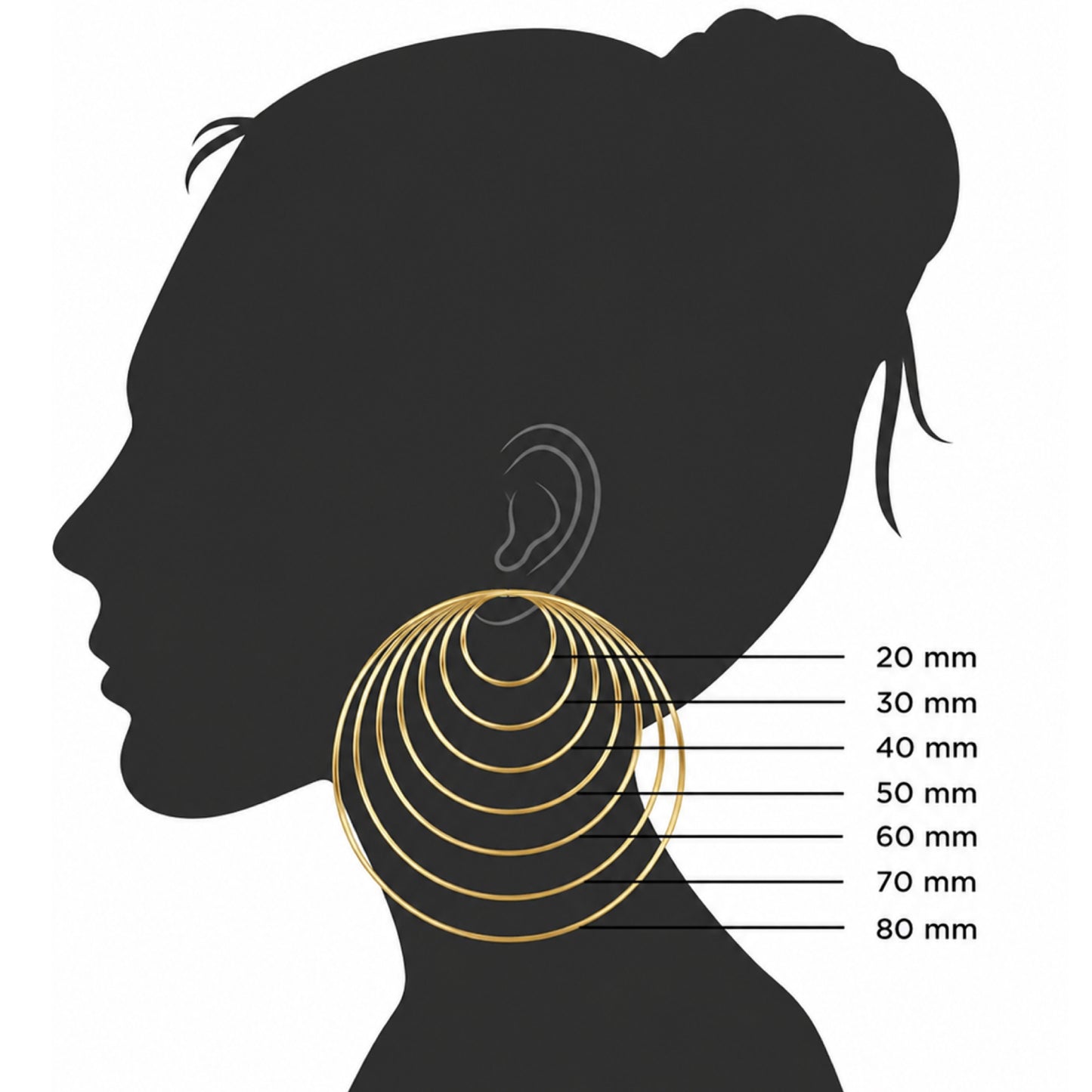 Large 60mm Rose Gold Hoop Earrings