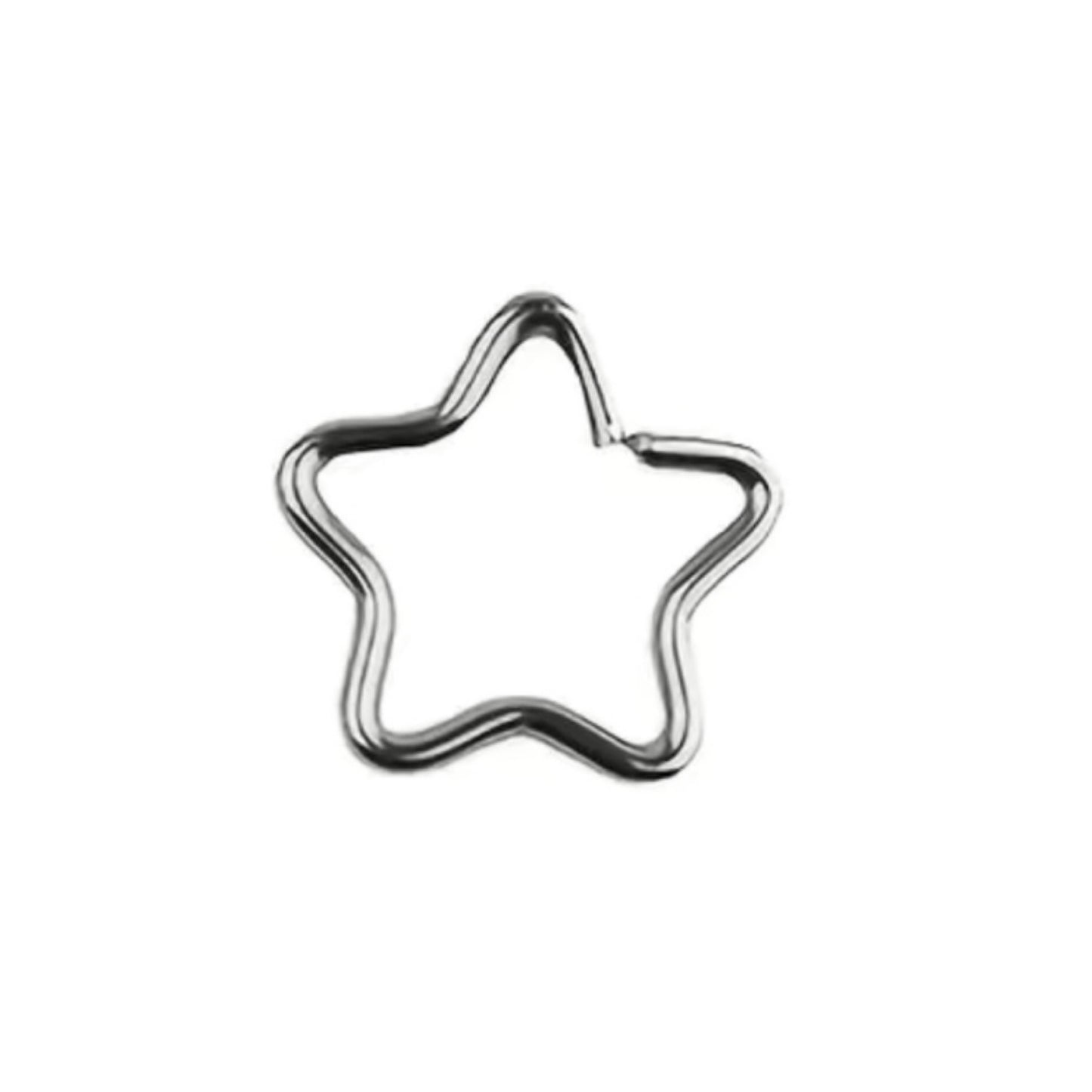 Silver Star Fixed Hoop Earring
