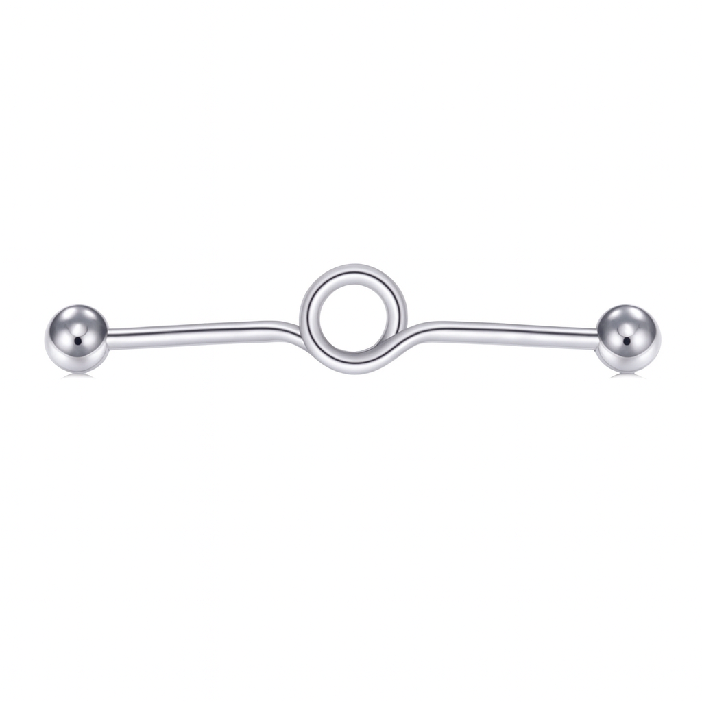 Stainless Steel Spiral Loop Industrial Barbell Earring