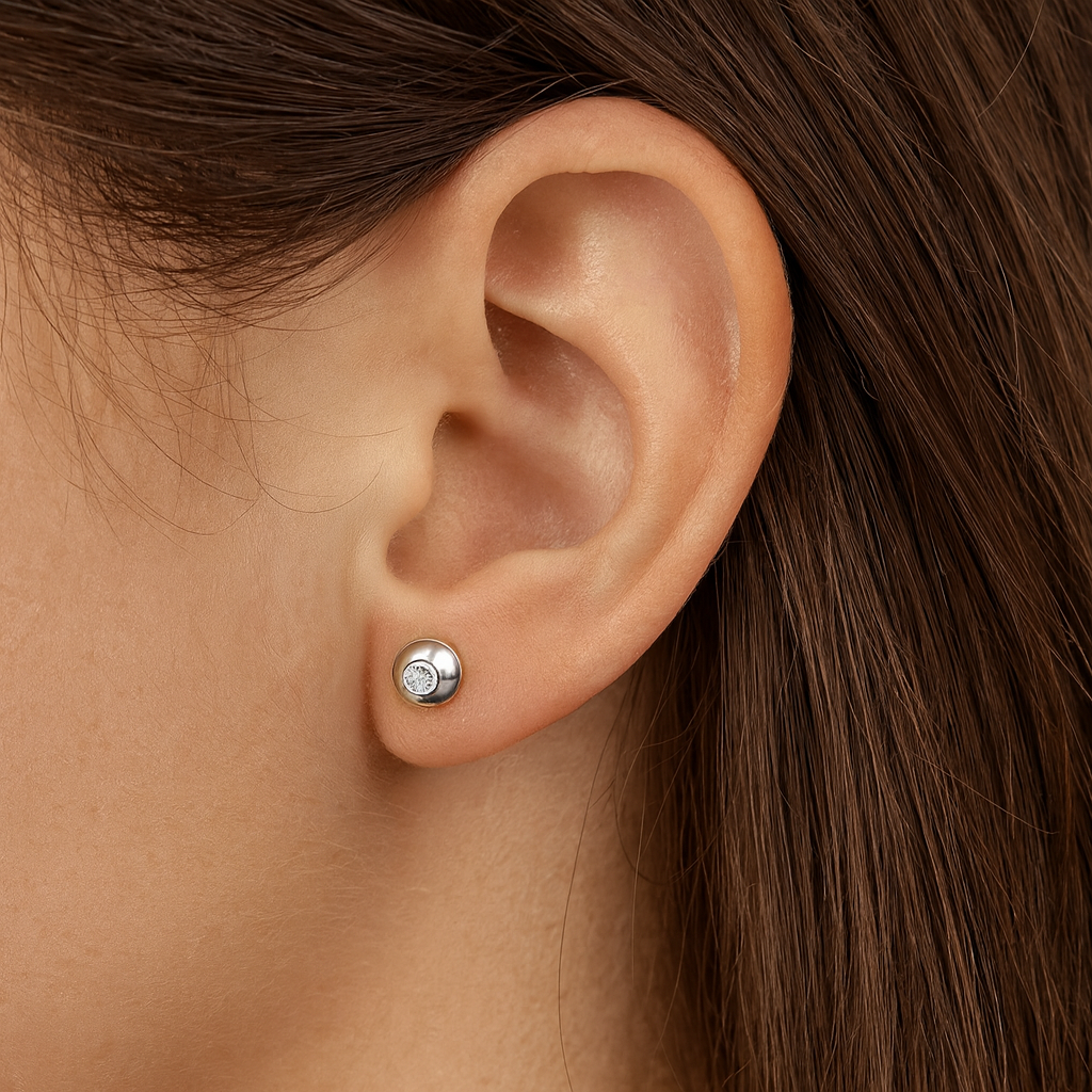 16G Stainless Steel Barbell Piercing Jewelry – Double Ball with 3mm CZ Gem