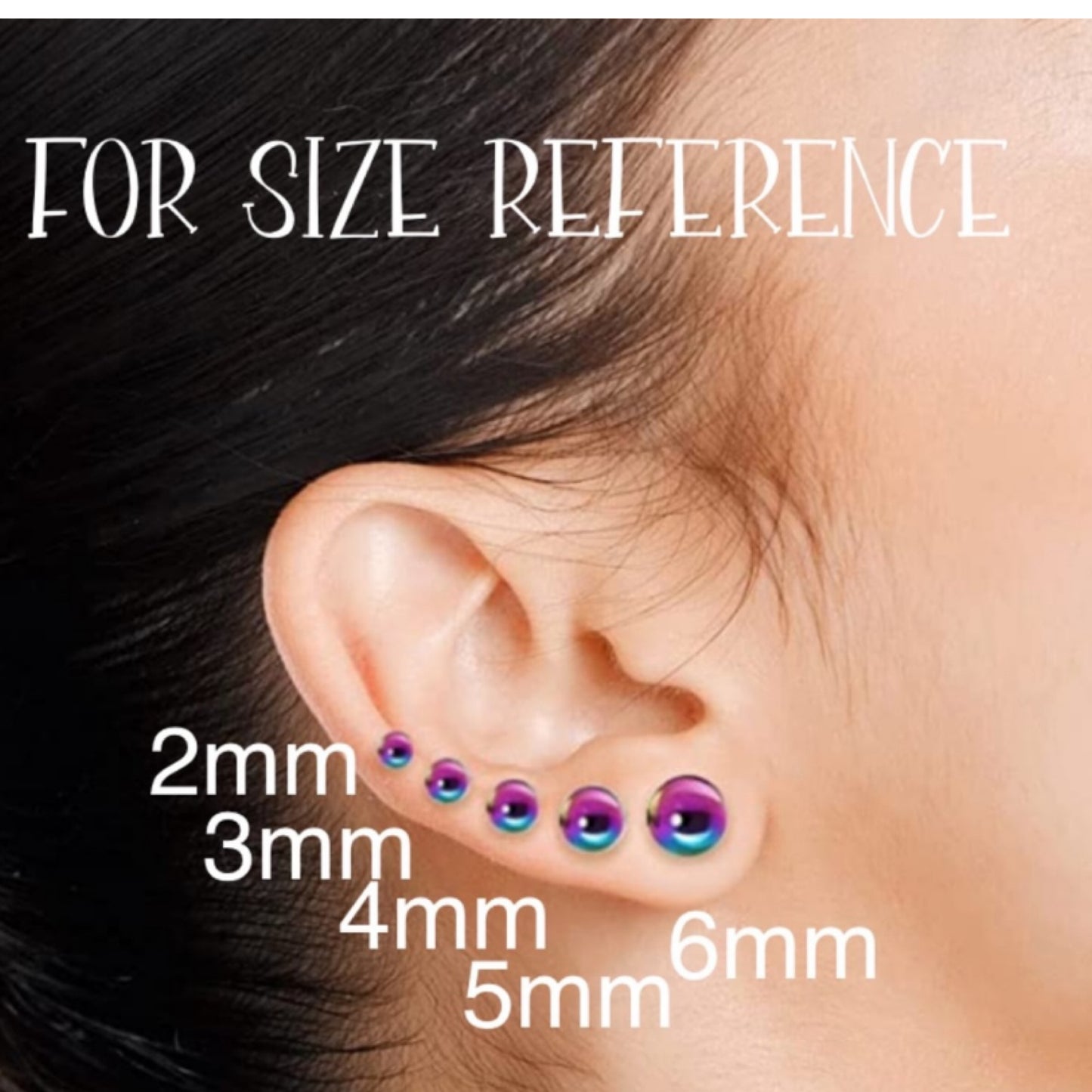 Rainbow Oil Slick Stainless Steel Barbell Earrings – 18G 3mm