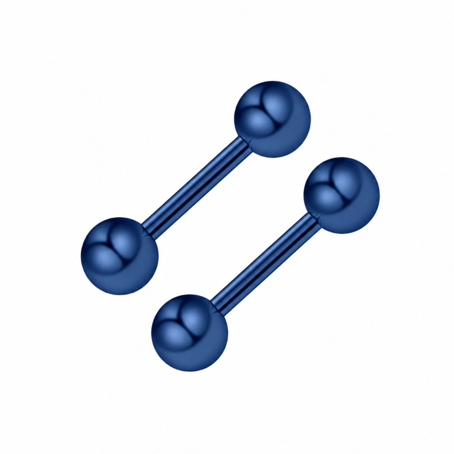 Blue Stainless Steel Ball Barbell Stud Earrings 18G