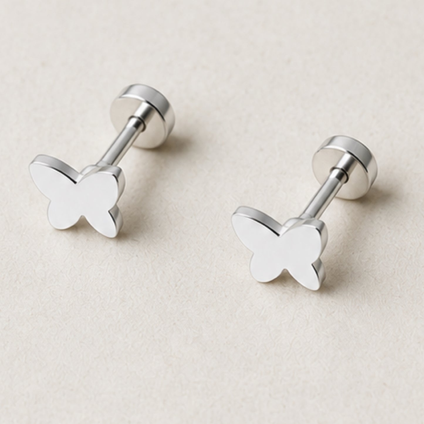 Tiny Butterfly Flat Back Stud Earrings