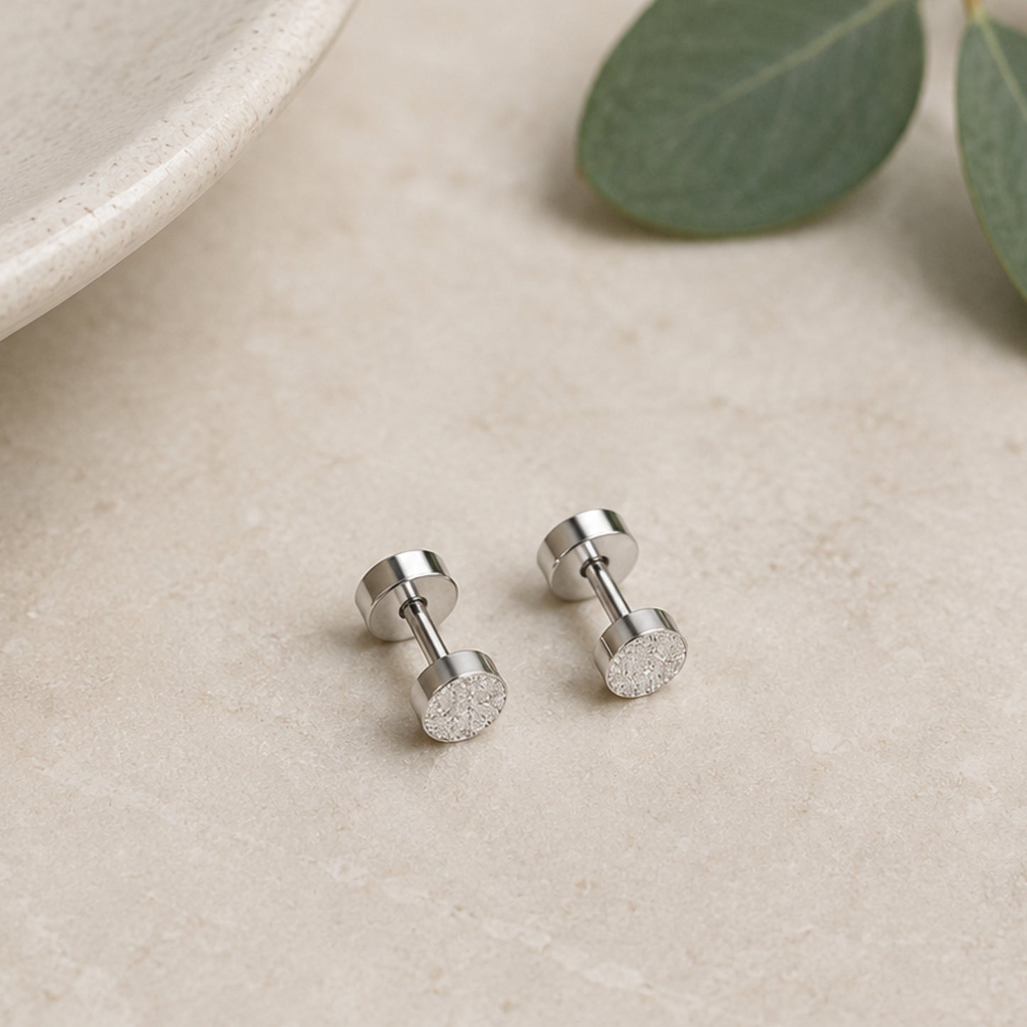 Textured Dot Flat Back Stud Earrings