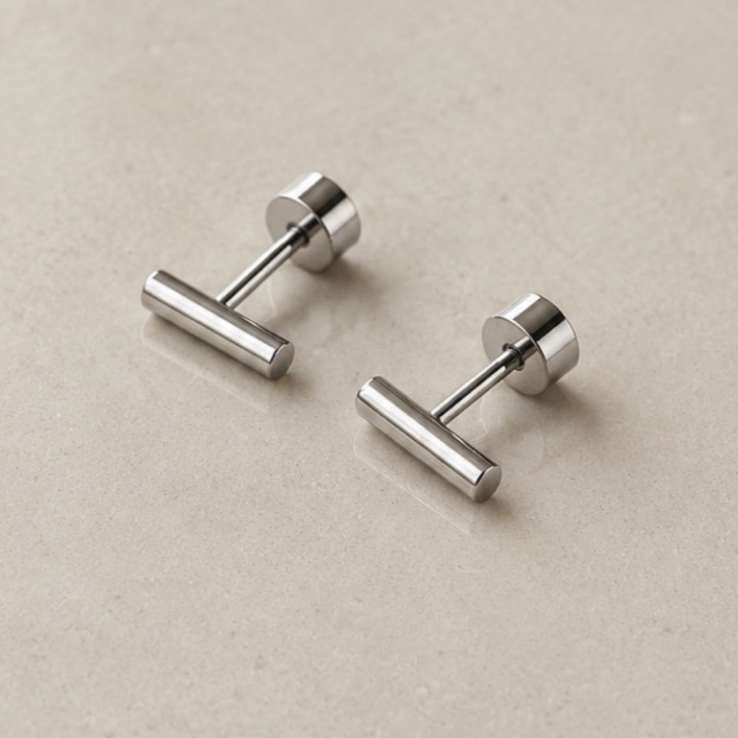 Minimalist Bar Flat Back Stud Earrings